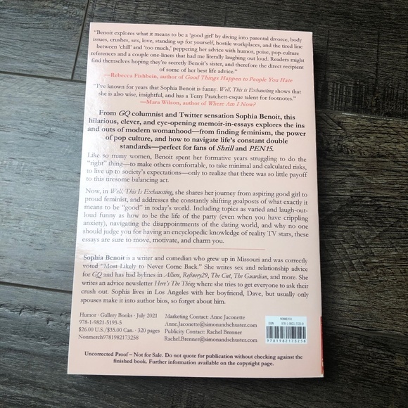 Well, This is Exhausting by Sophia Benoit (ARC) - Picture 2 of 2